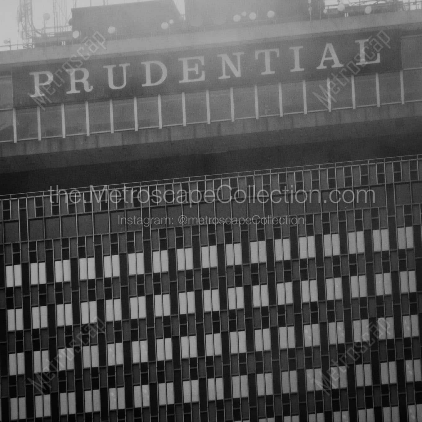 boston prudential tower Black & White Wall Art
