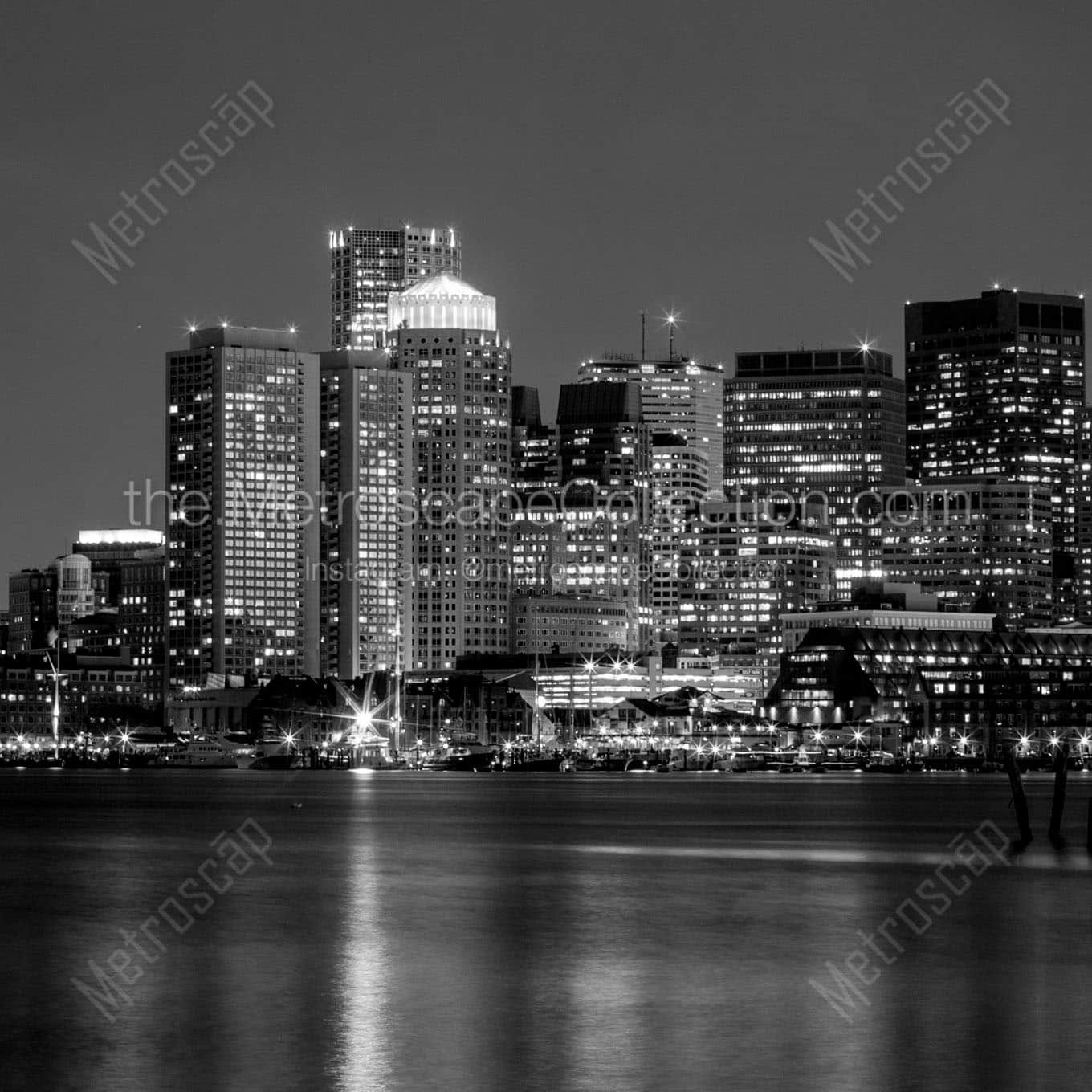 boston skyline lopresti park Black & White Wall Art