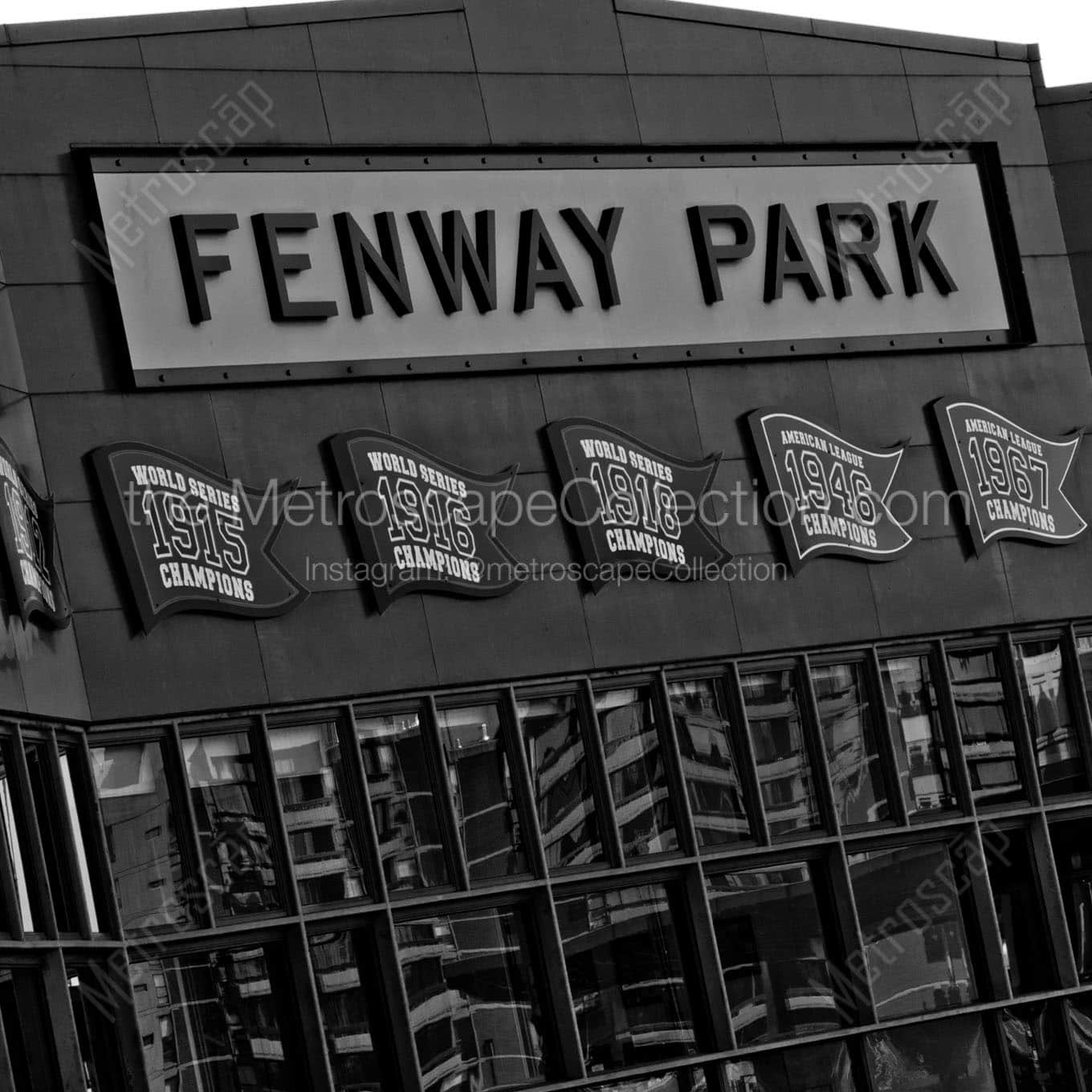 fenway park Black & White Wall Art