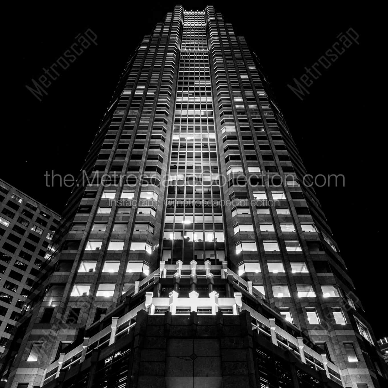 pwc building at night Black & White Wall Art