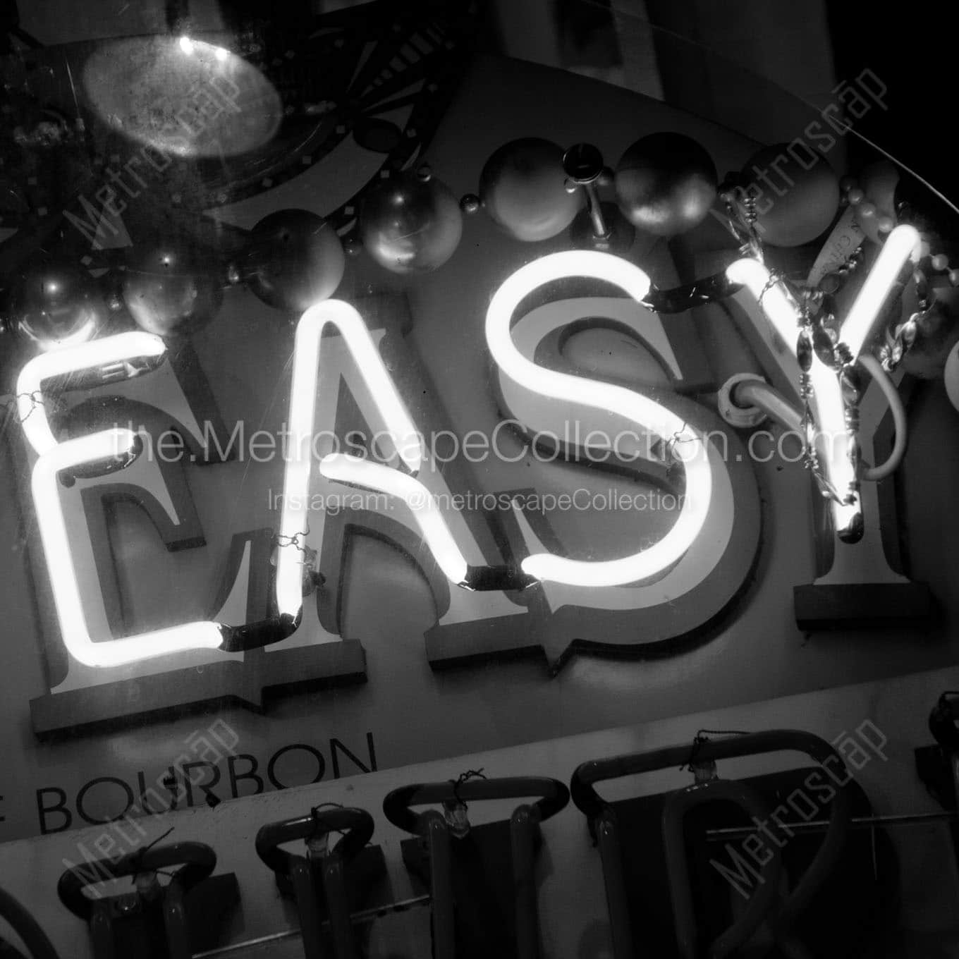 big easy sign bourbon street Black & White Wall Art