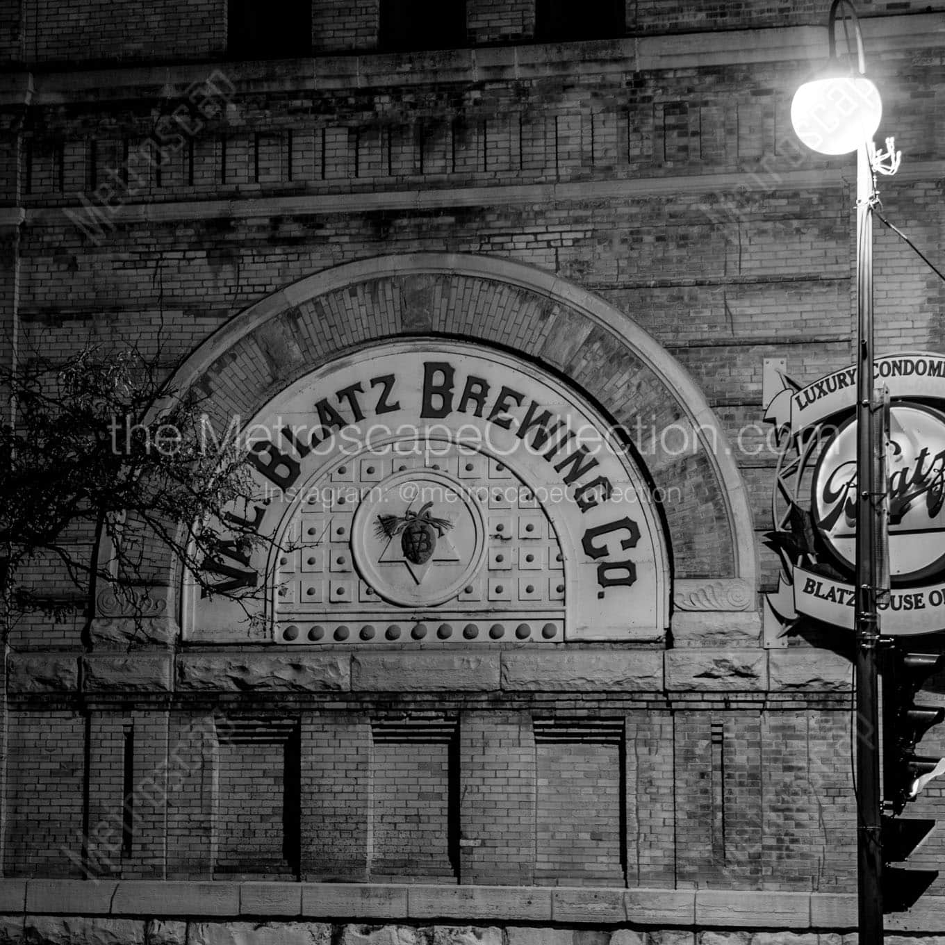 blatz brewing company condos Black & White Wall Art