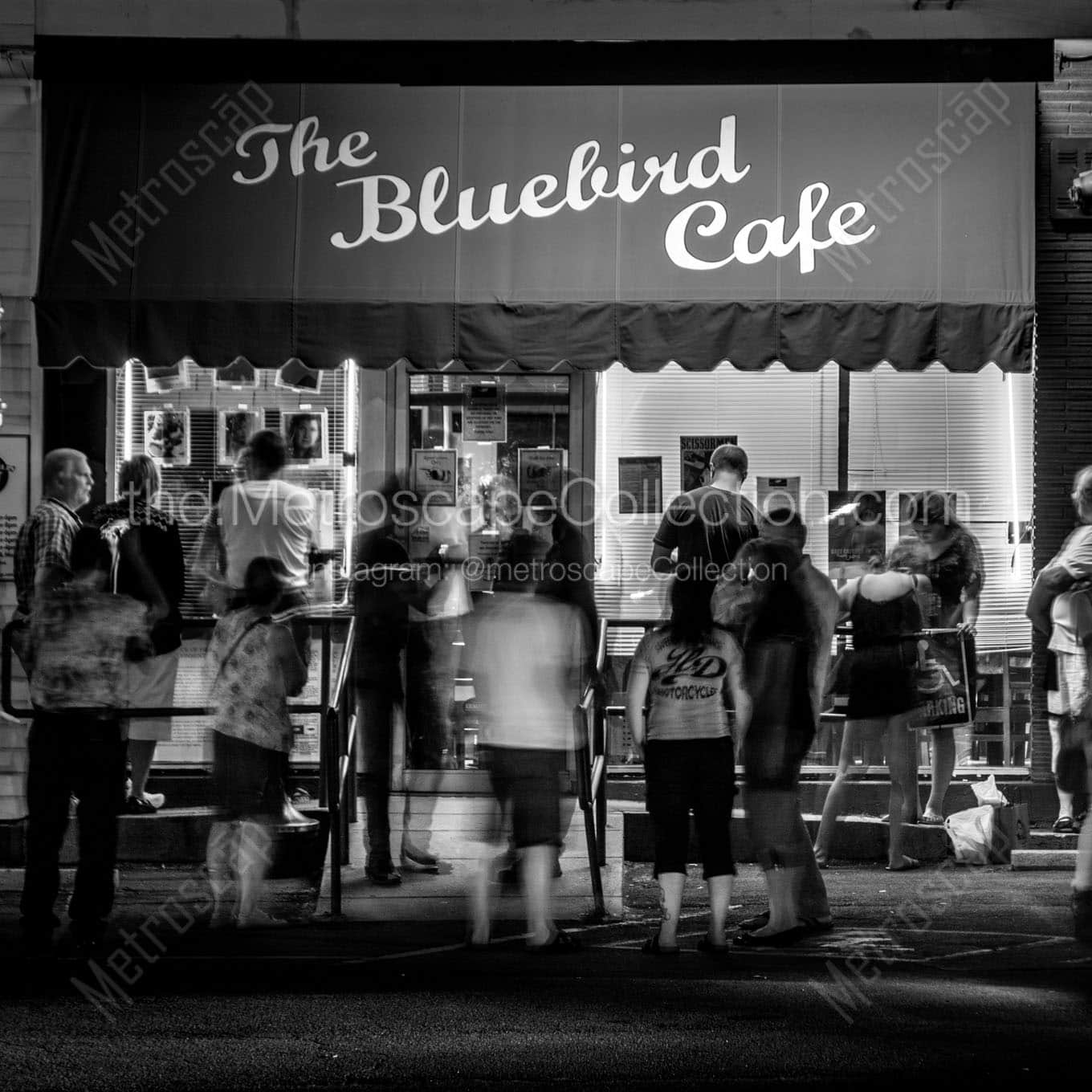 bluebird cafe Black & White Wall Art