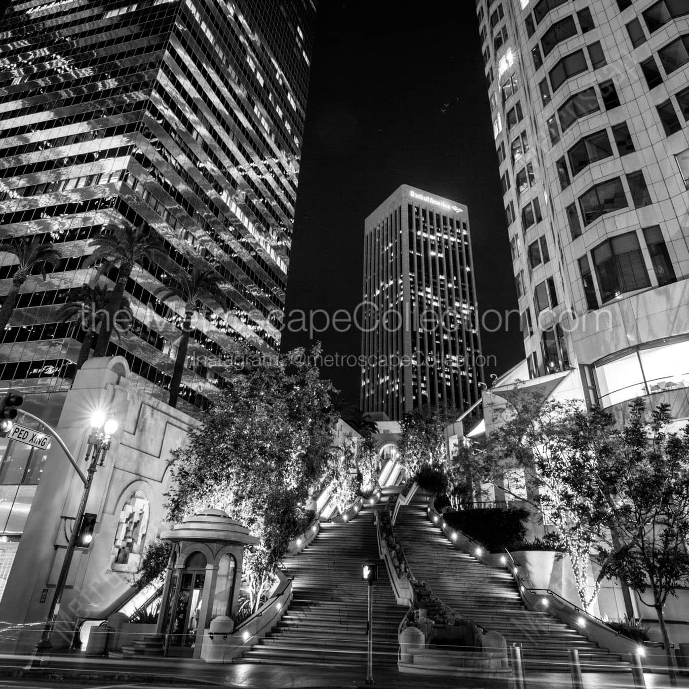 citigroup boa building 5th street downtown la Black & White Wall Art