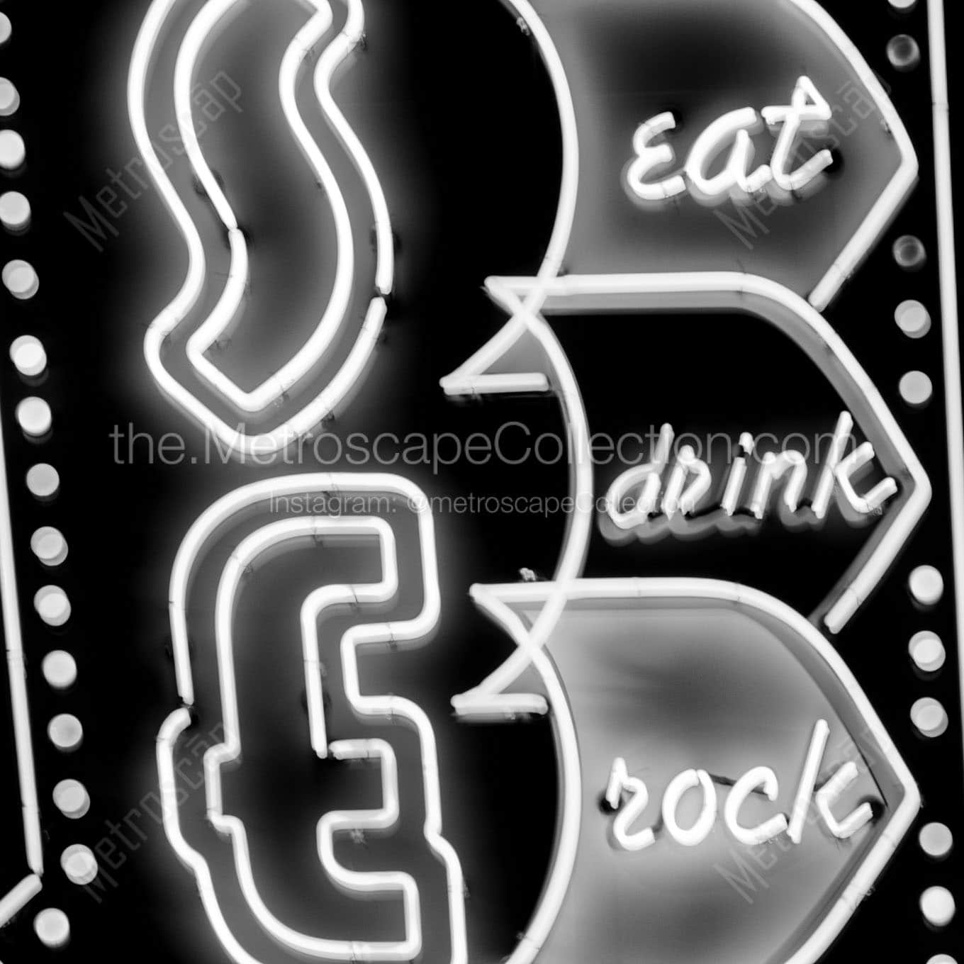 essentials of life neon sign Black & White Wall Art