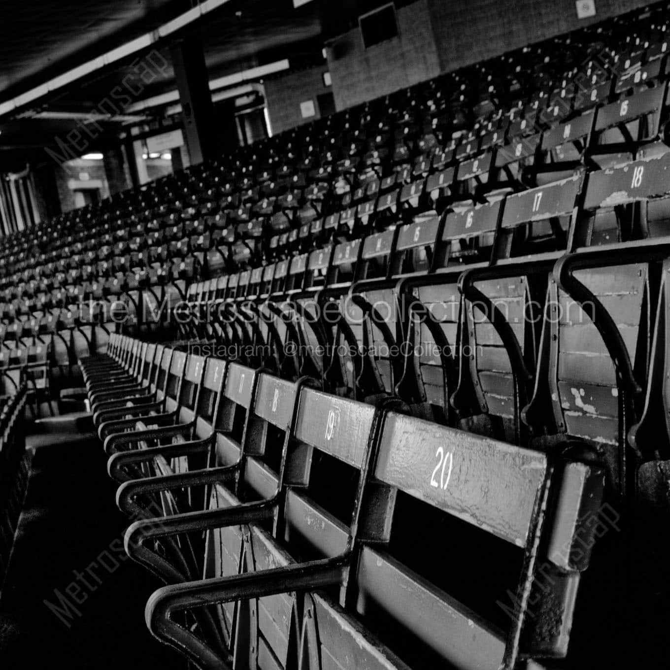 fenway park bleachers Black & White Wall Art