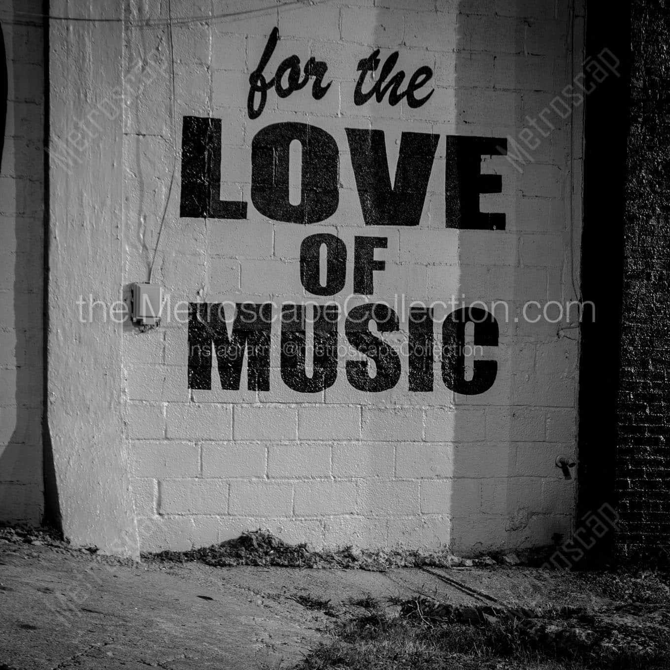 for the love of music mural Black & White Wall Art