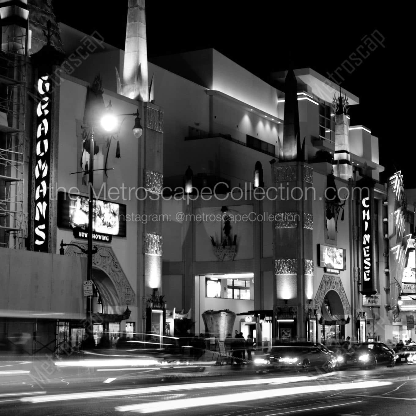 graumans chinese theater hollywood boulevard Black & White Wall Art