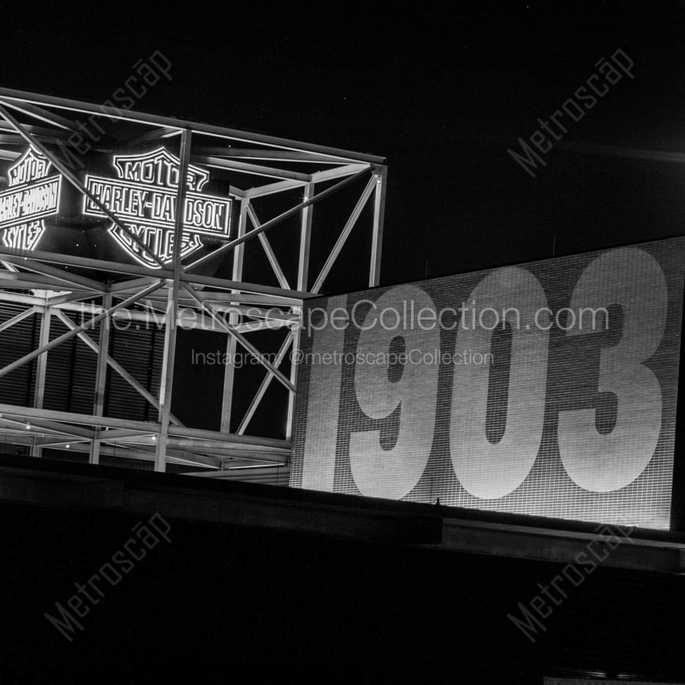 harley davidson museum Black & White Wall Art