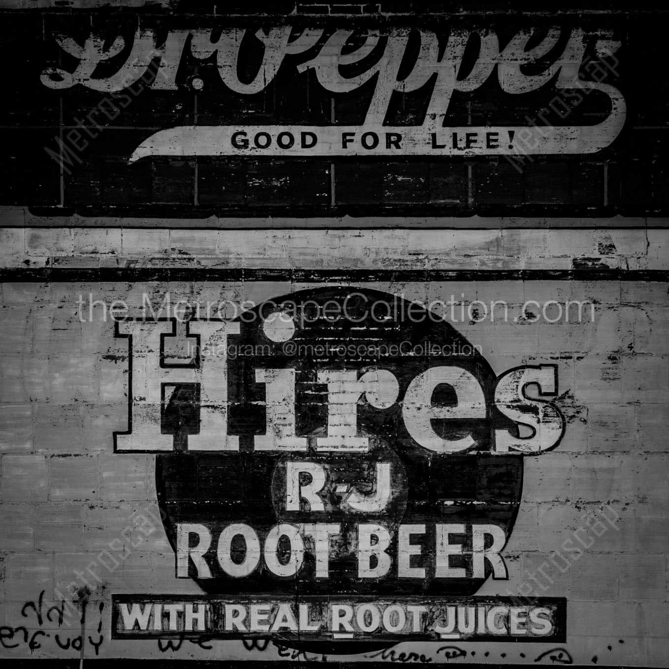 hires root beer sign Black & White Wall Art