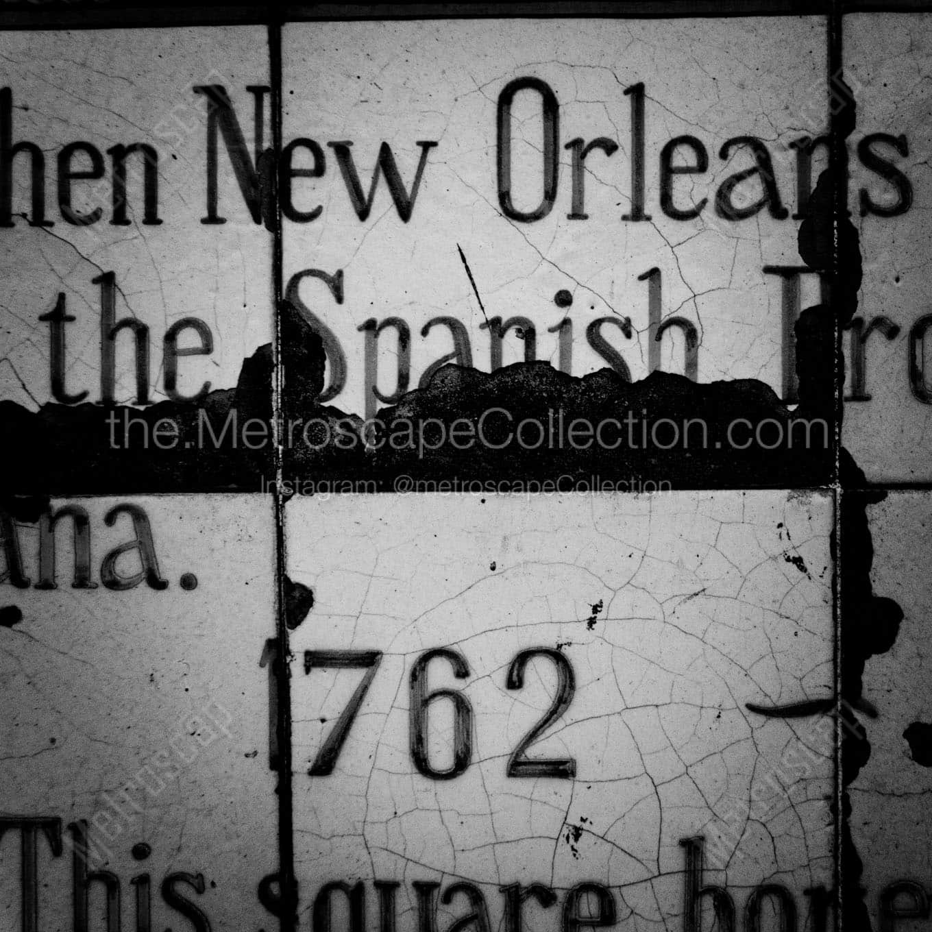 jackson square historical tile Black & White Wall Art