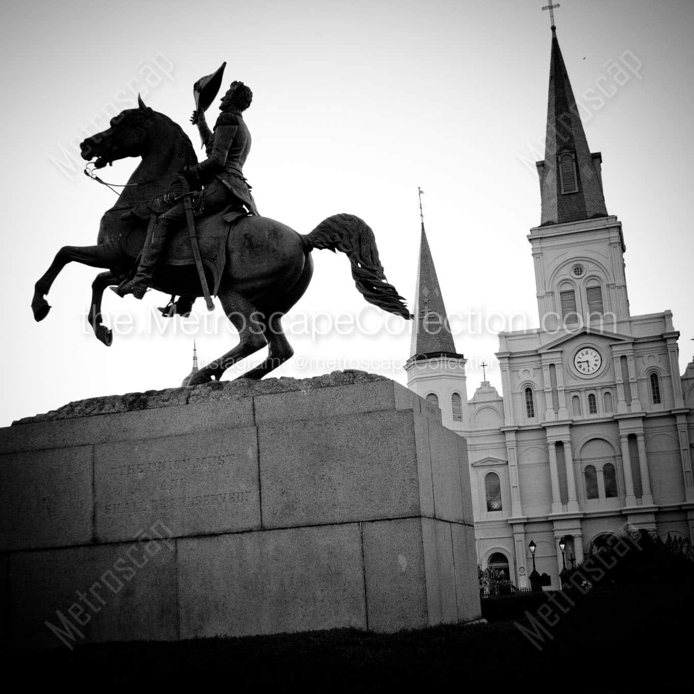 jackson square st louis cathedral Black & White Wall Art