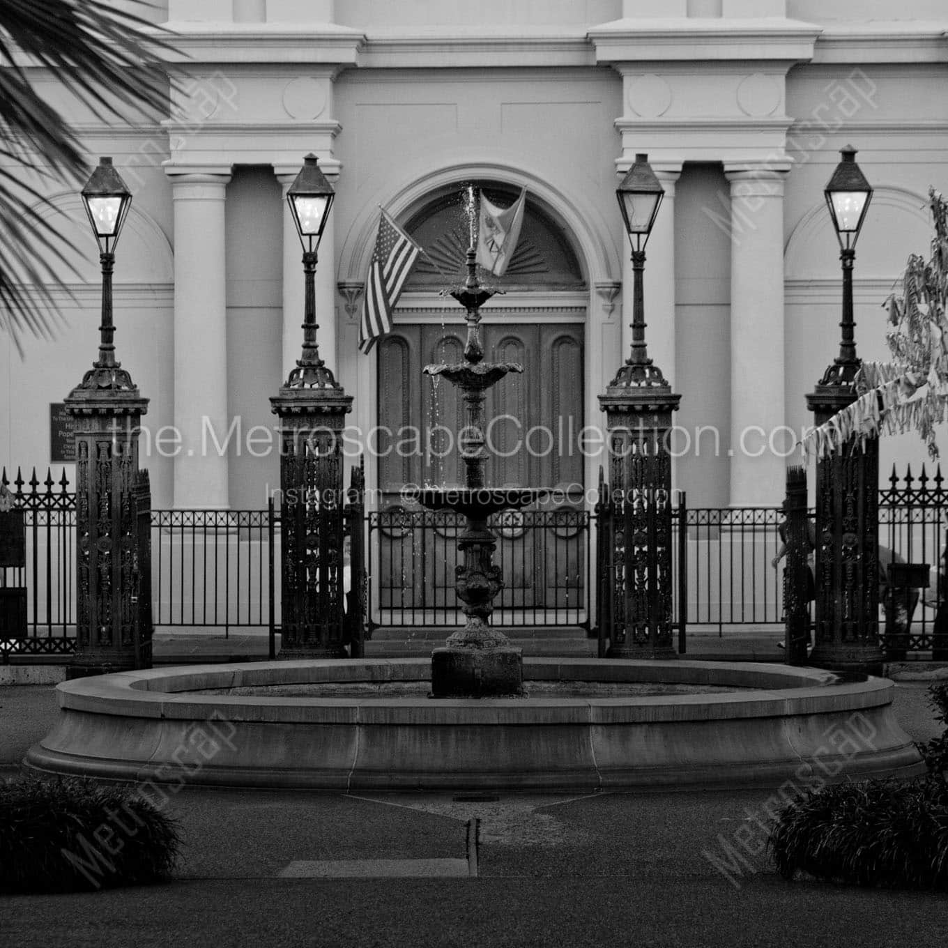 jackson square street lamps Black & White Wall Art