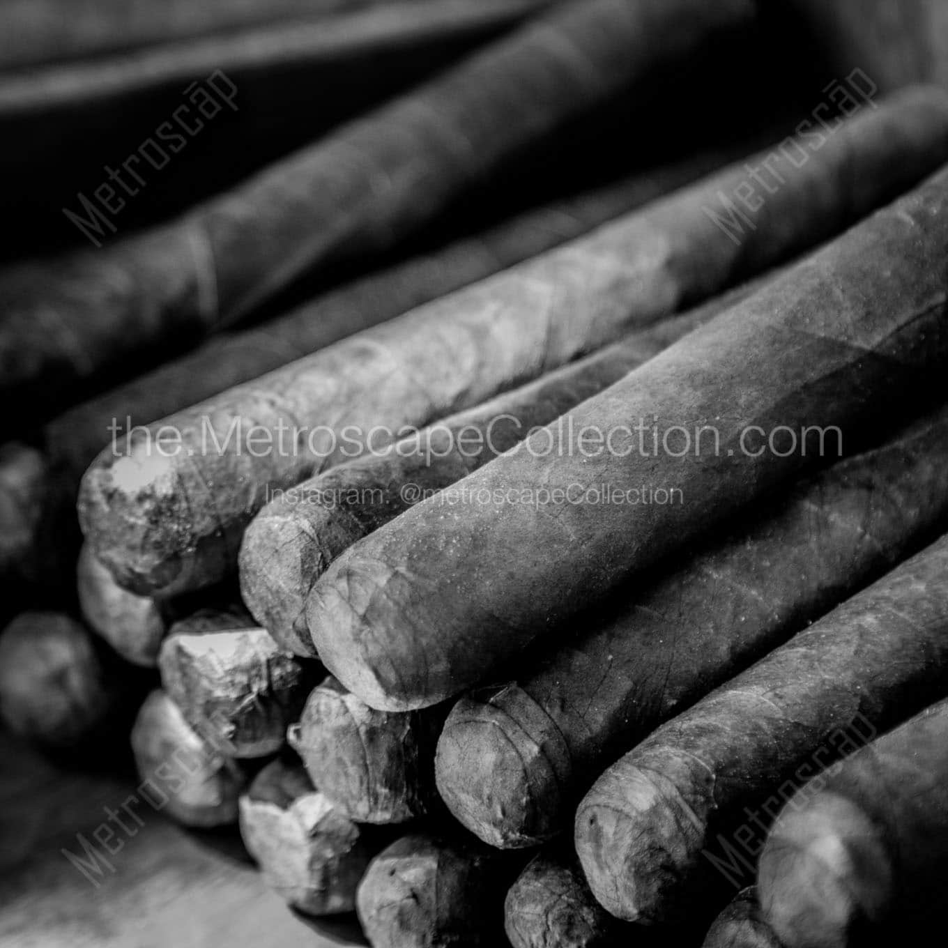 key west cigars Black & White Wall Art