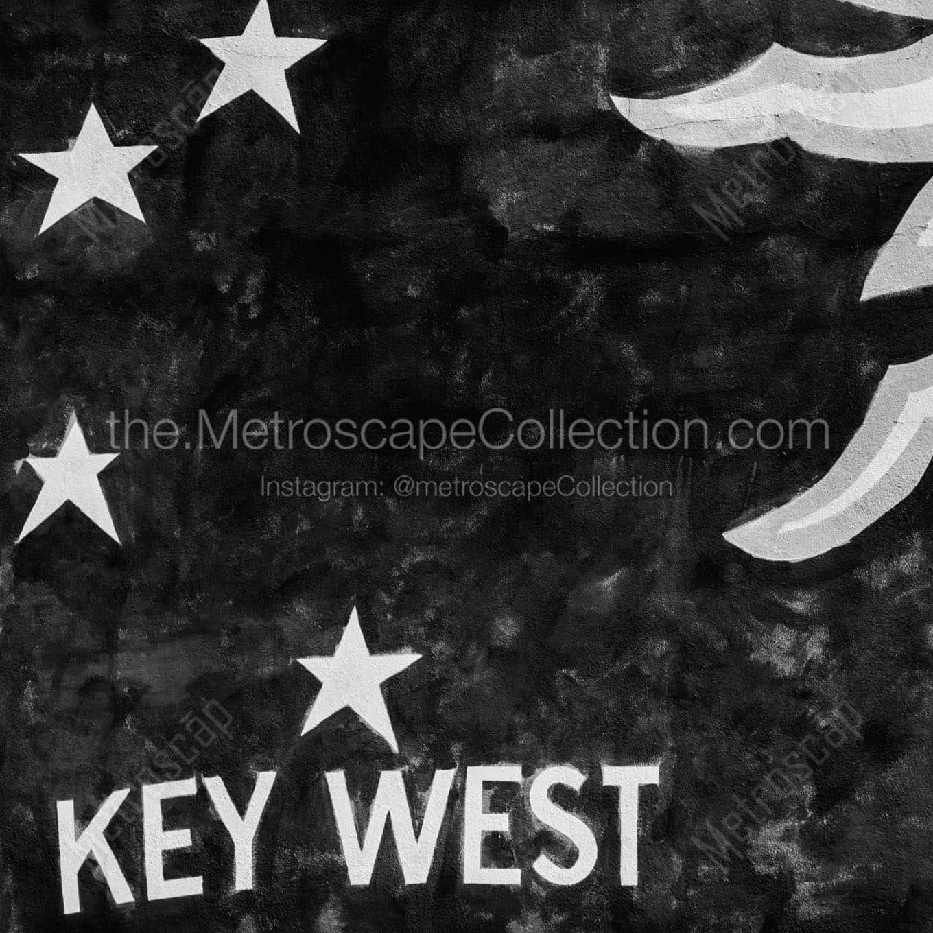 key west mural Black & White Wall Art