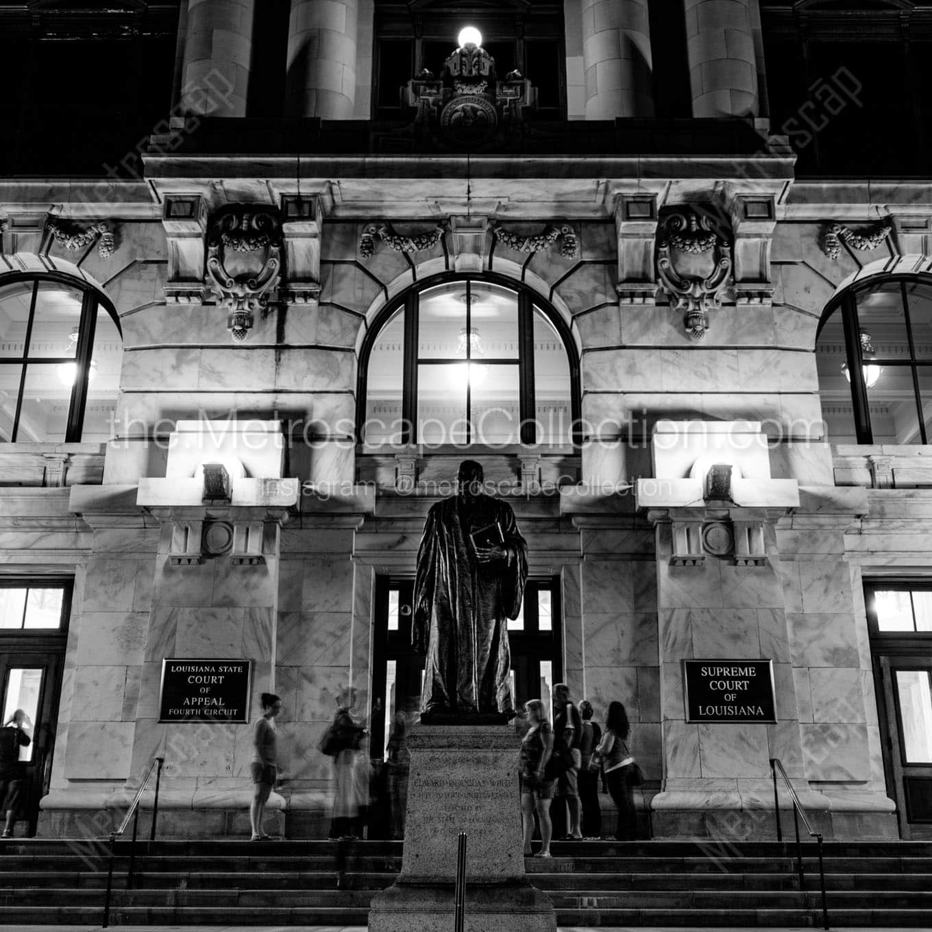 louisiana supreme court building at night Black & White Wall Art