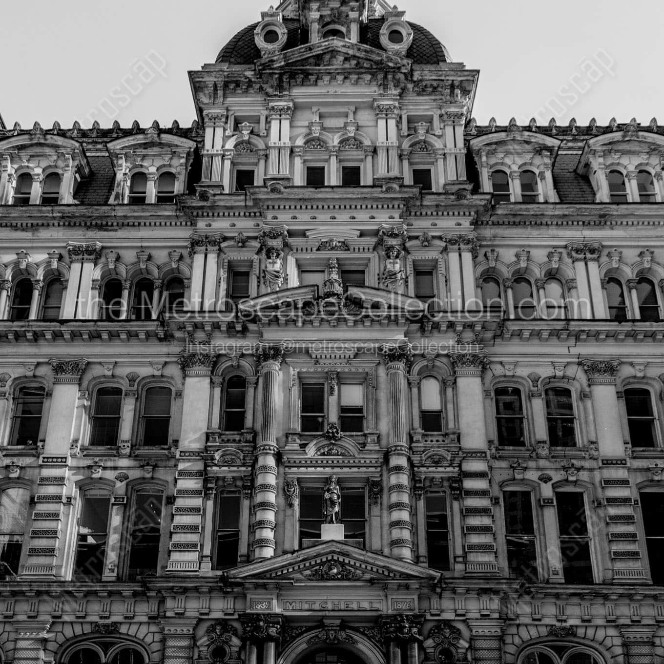 mitchell building downtown milwaukee Black & White Wall Art