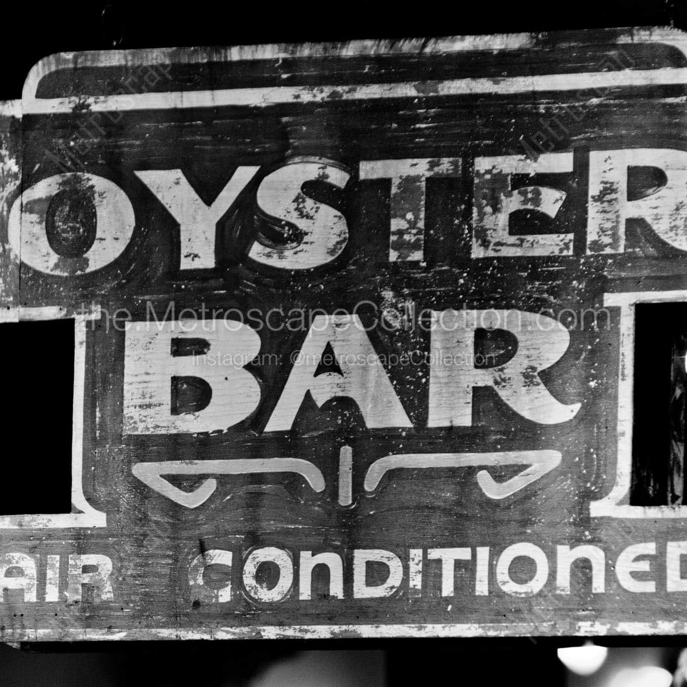 new orleans oyster bar Black & White Wall Art