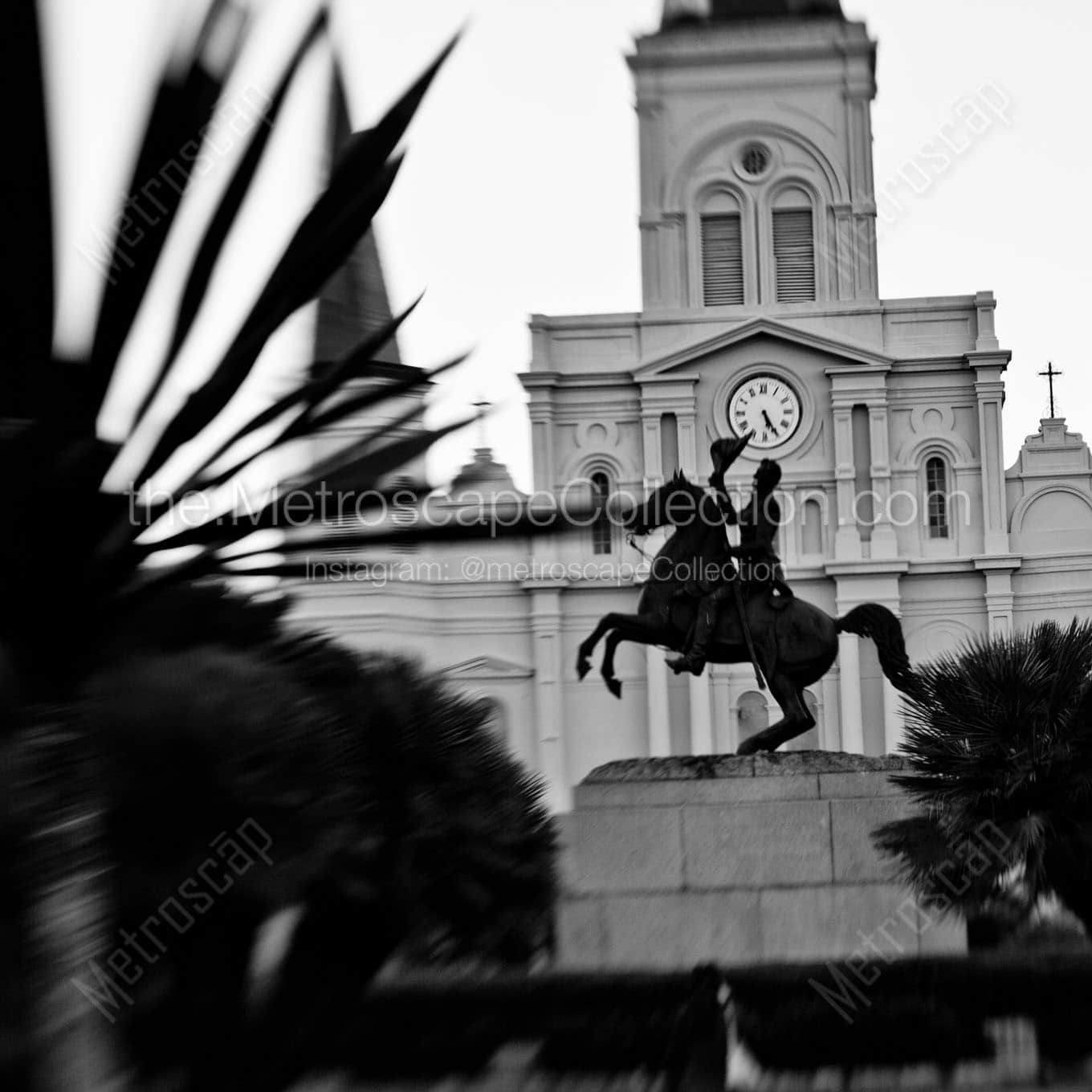 nola jackson square Black & White Wall Art