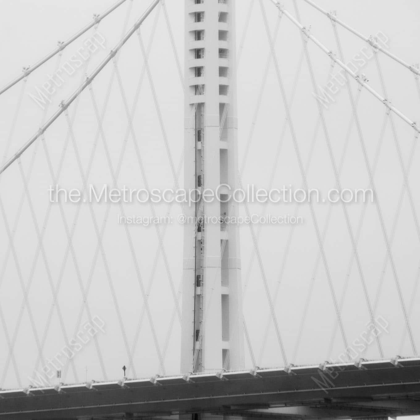 oakland bay bridge mist fog Black & White Wall Art