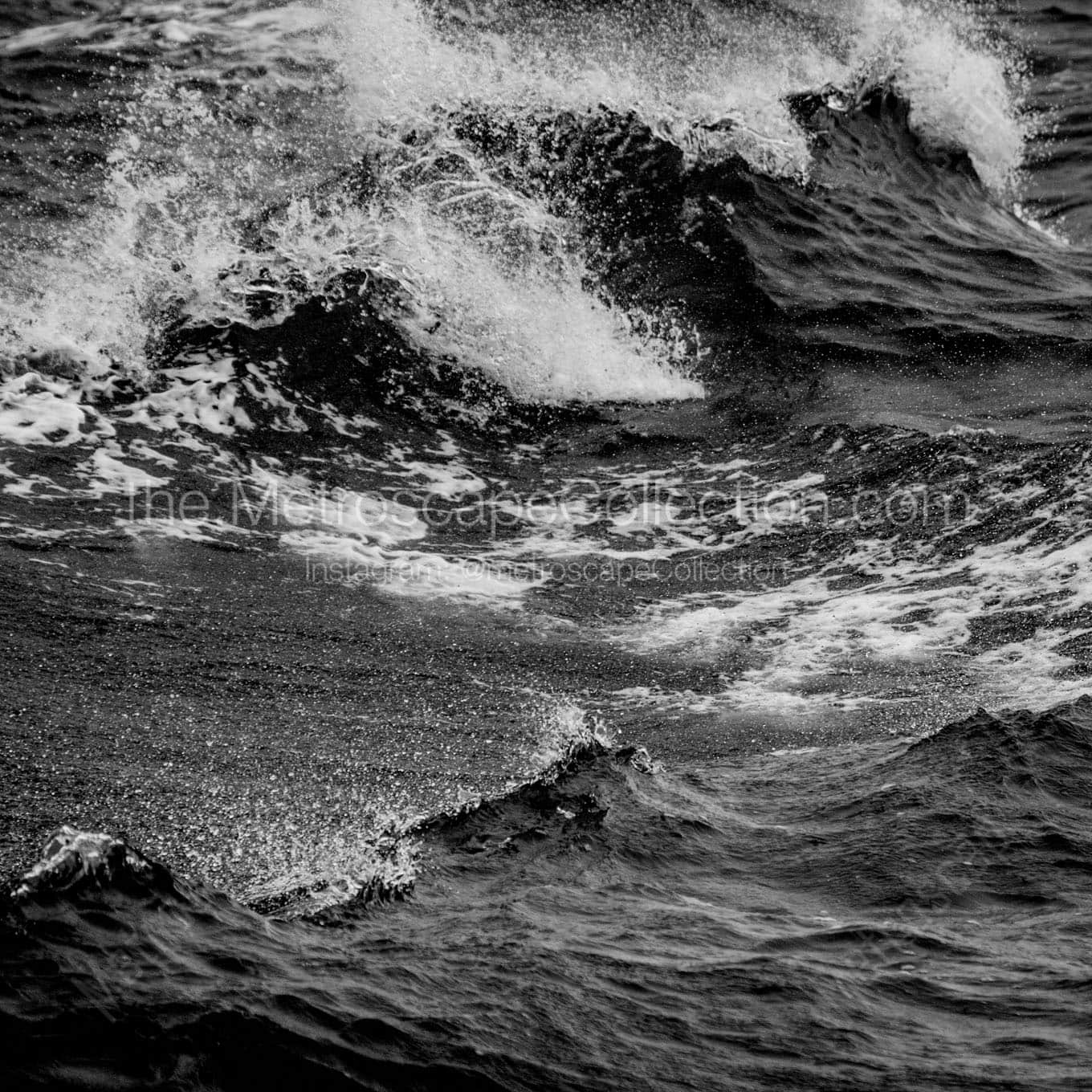 pacific ocean waves Black & White Wall Art
