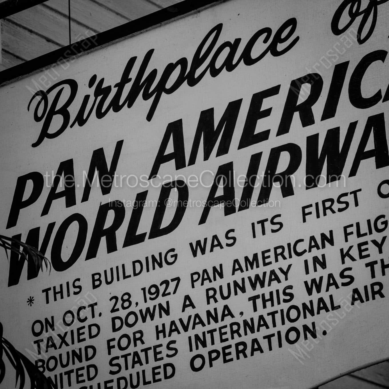 pan am airlines birthplace Black & White Wall Art