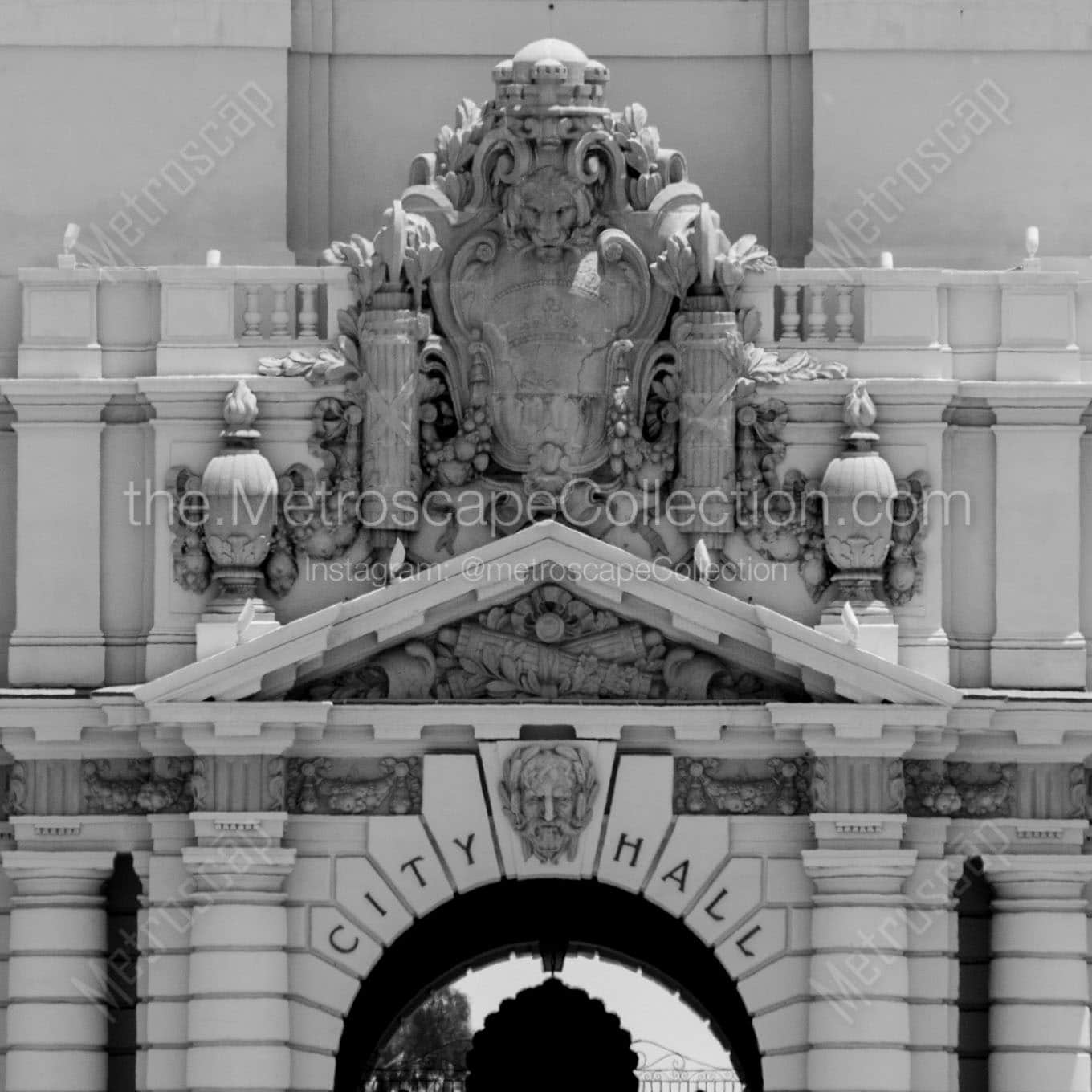 pasadena city hall Black & White Wall Art