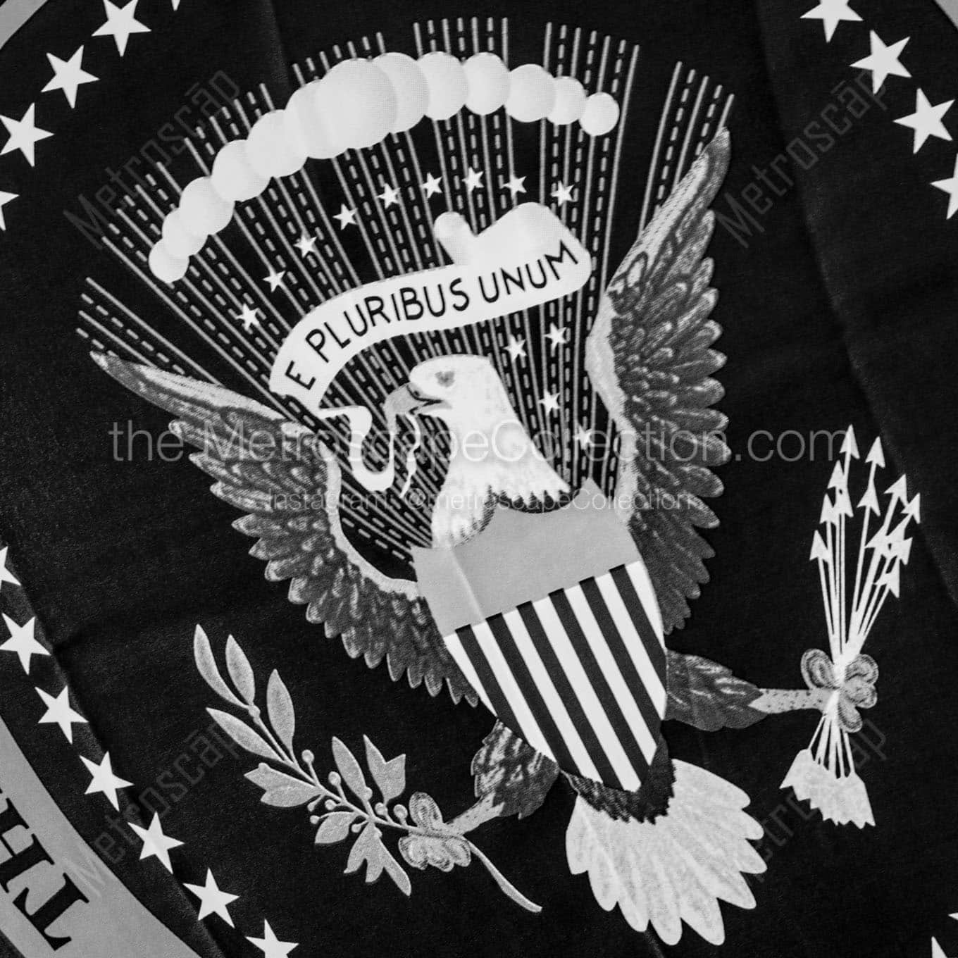presidential seal flag truman little white house Black & White Wall Art