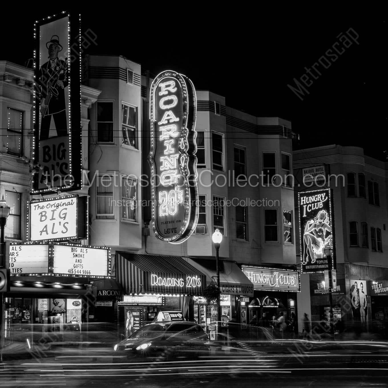 roaring 20s neon signs Black & White Wall Art