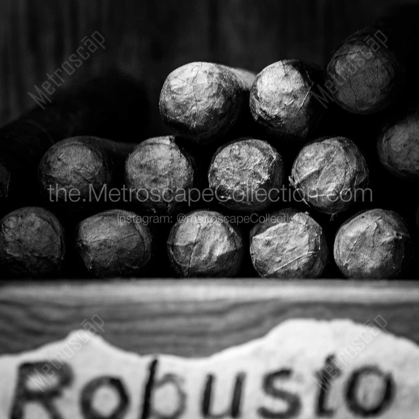robusto cigars Black & White Wall Art