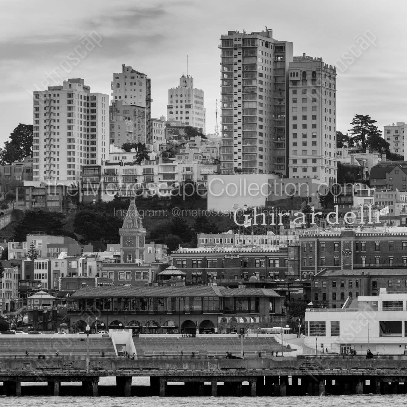 russian hill san francisco Black & White Wall Art