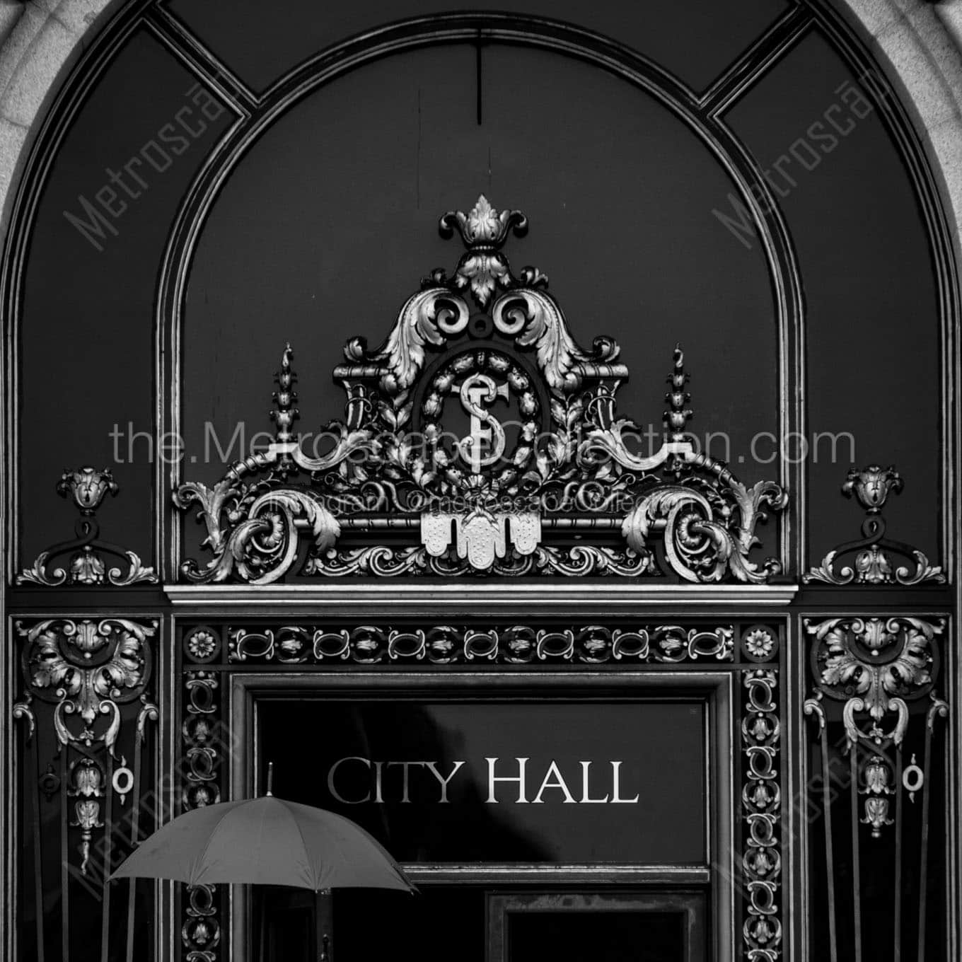 san francisco city hall Black & White Wall Art