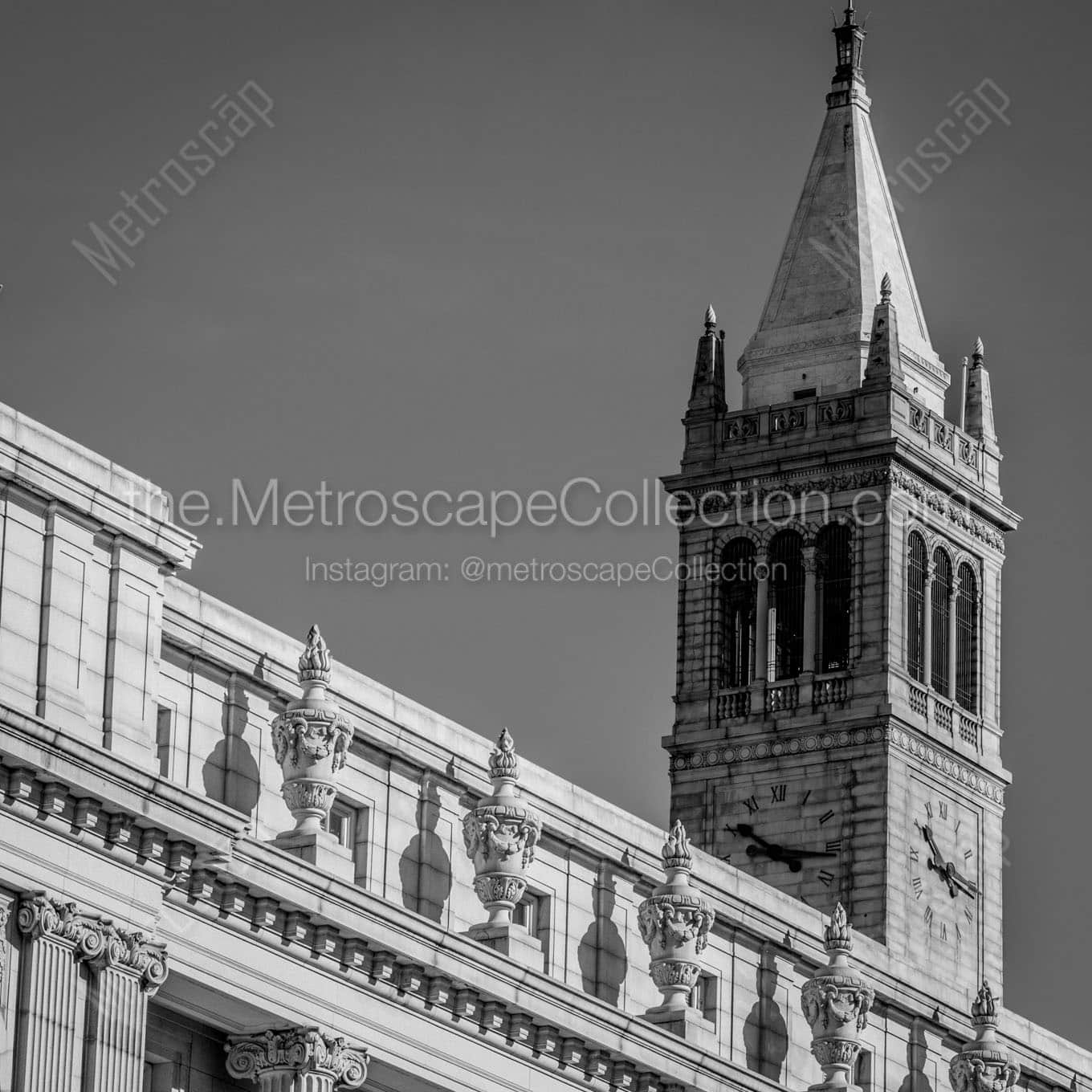 sather tower uc berkeley campus Black & White Wall Art