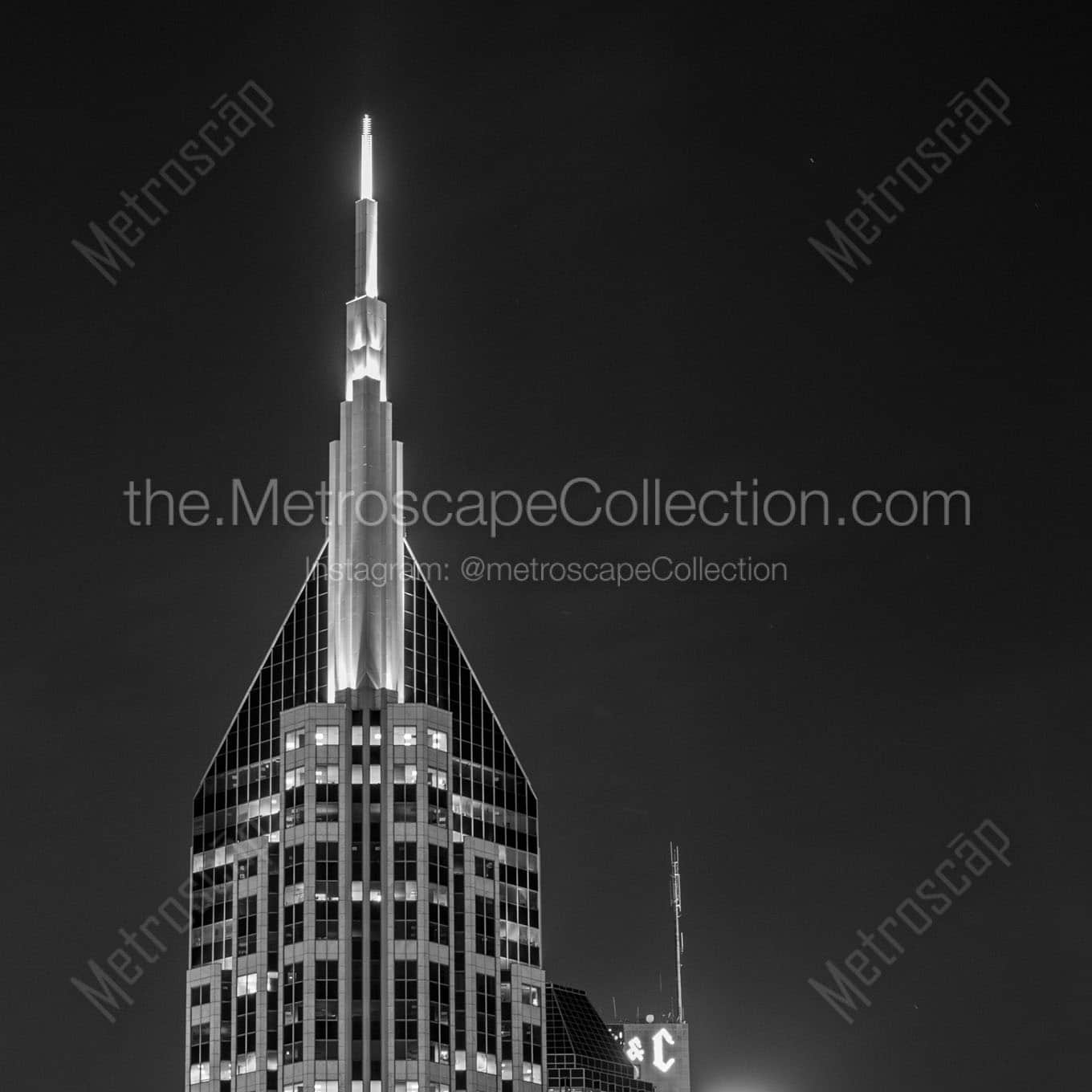 side view of bellsouth building Black & White Wall Art