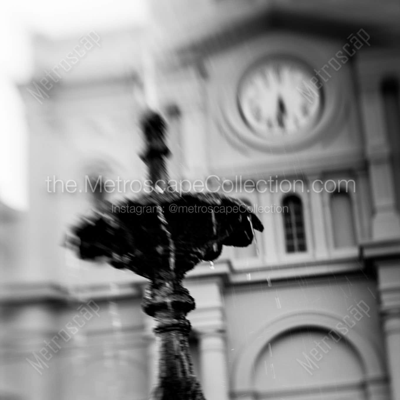 st louis cathedral french quarter Black & White Wall Art