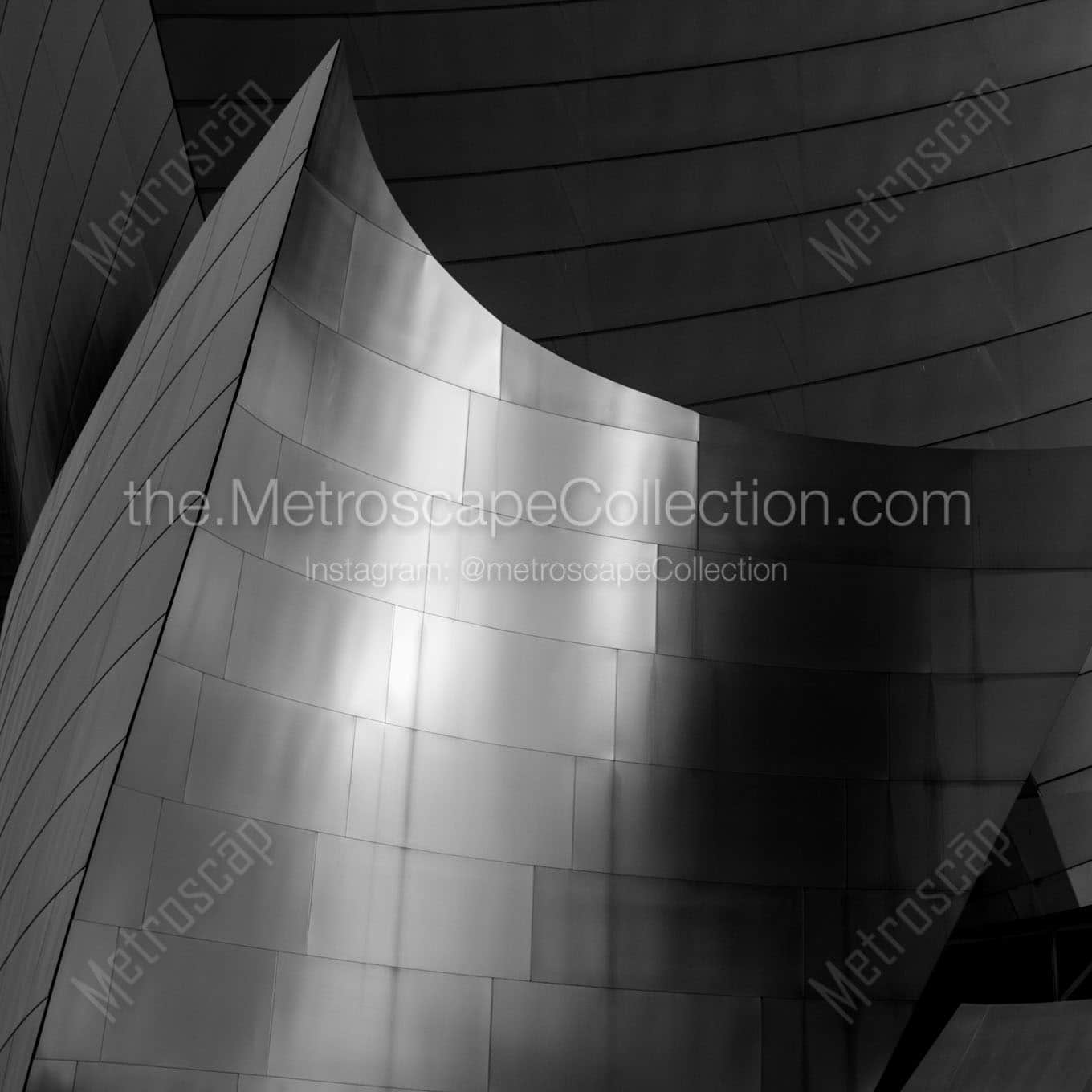 stainless steel walt disney concert hall Black & White Wall Art