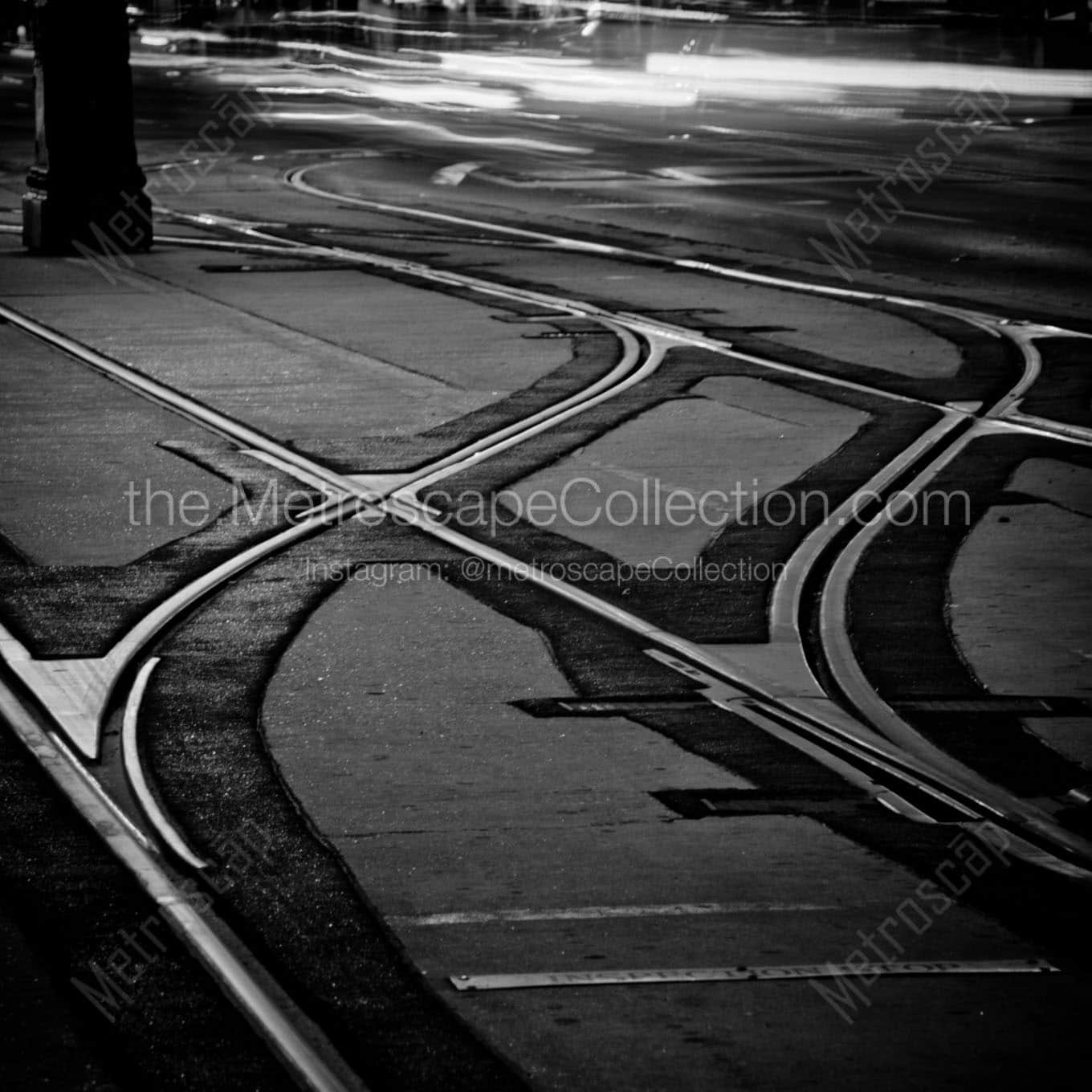 streetcar tracks canal street Black & White Wall Art