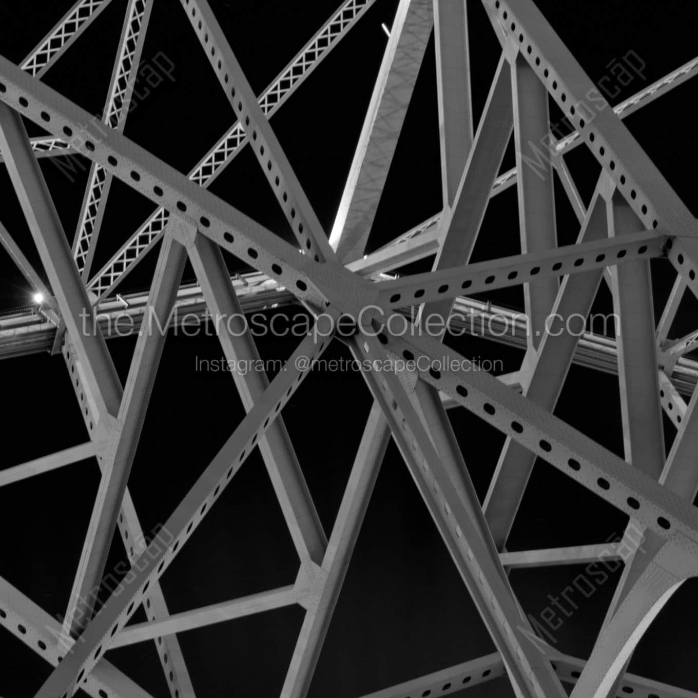 support beams ponchartrain expressway bridge Black & White Wall Art