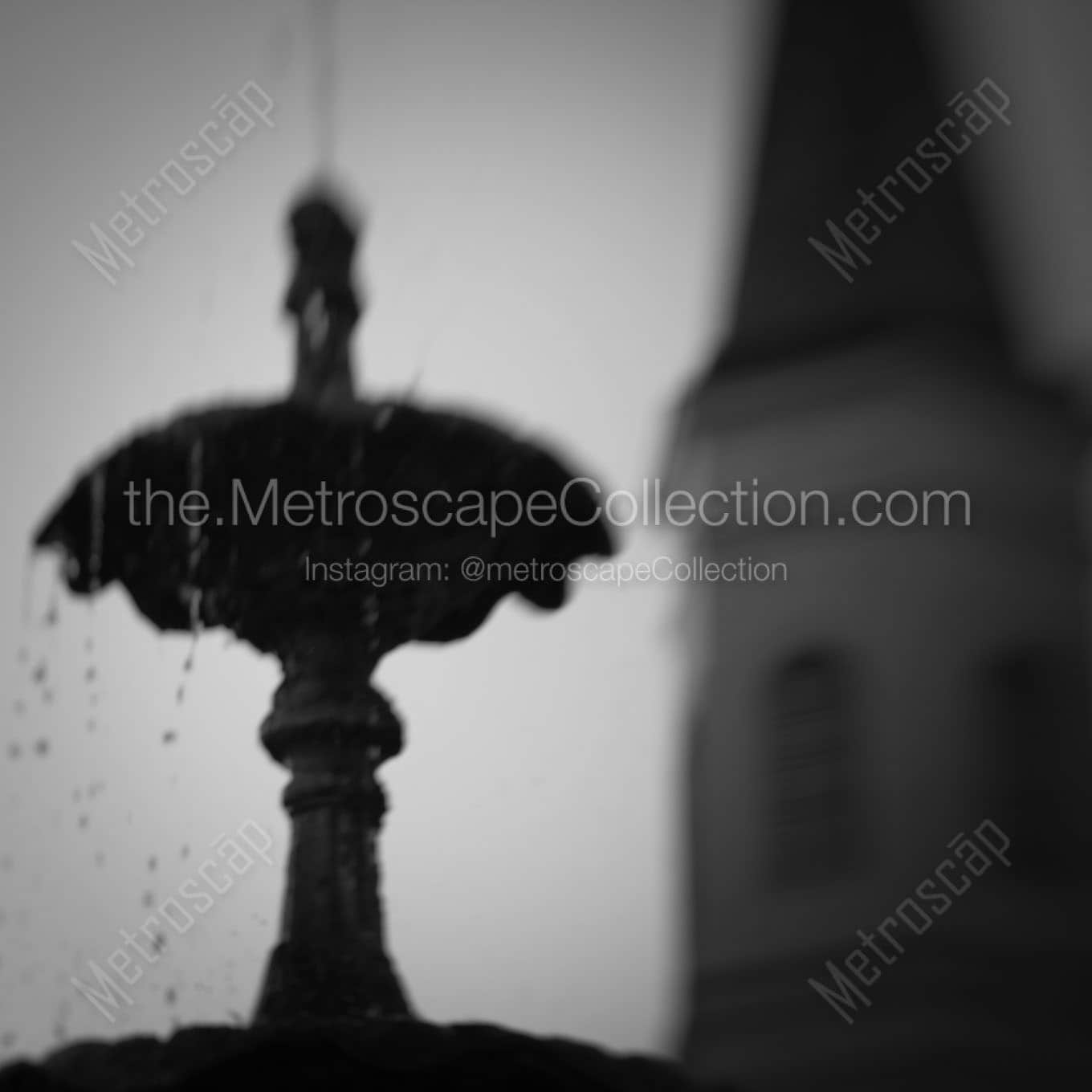 the fountain jackson square Black & White Wall Art