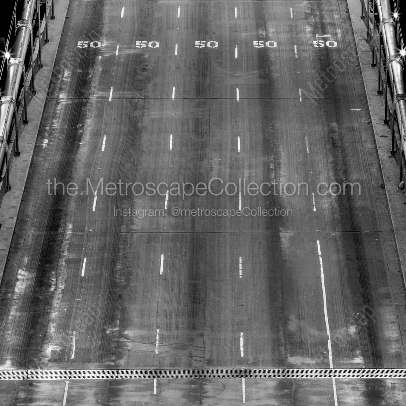 top deck bay bridge i80 Black & White Wall Art