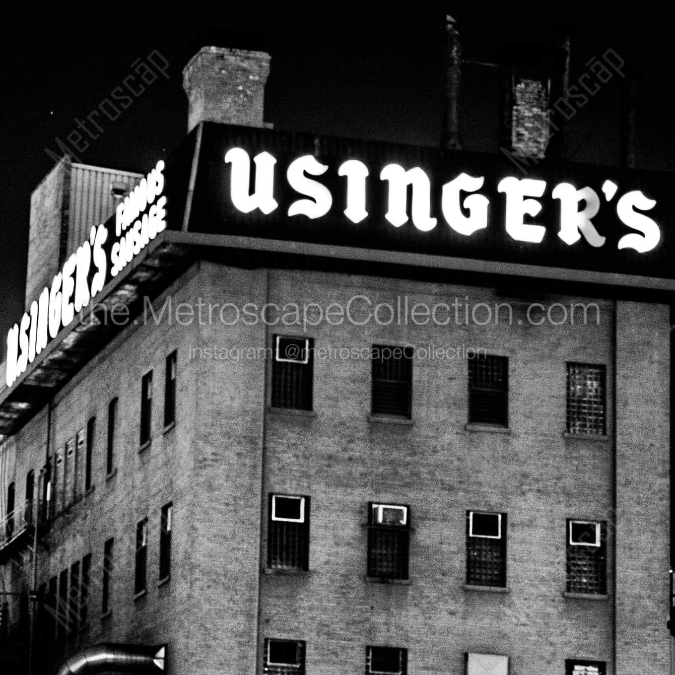 usingers sausage factory Black & White Wall Art