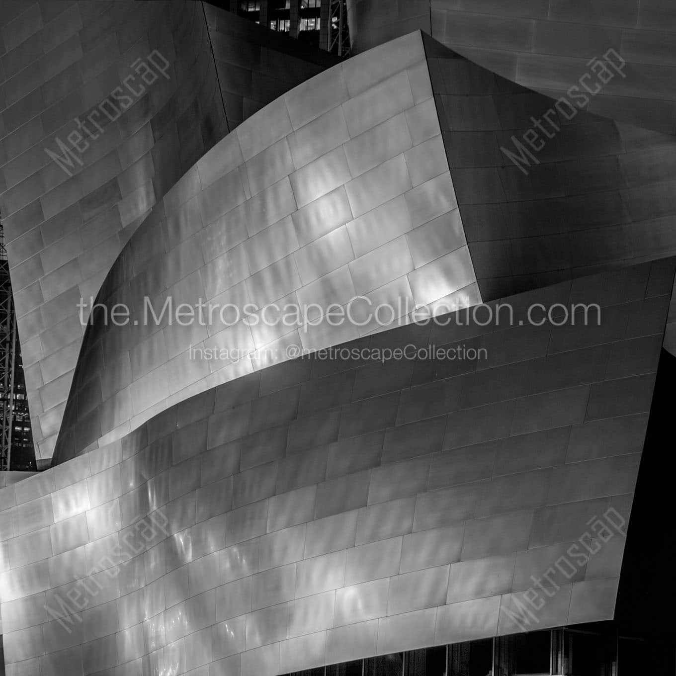 walt disney concert hall close up shot Black & White Wall Art
