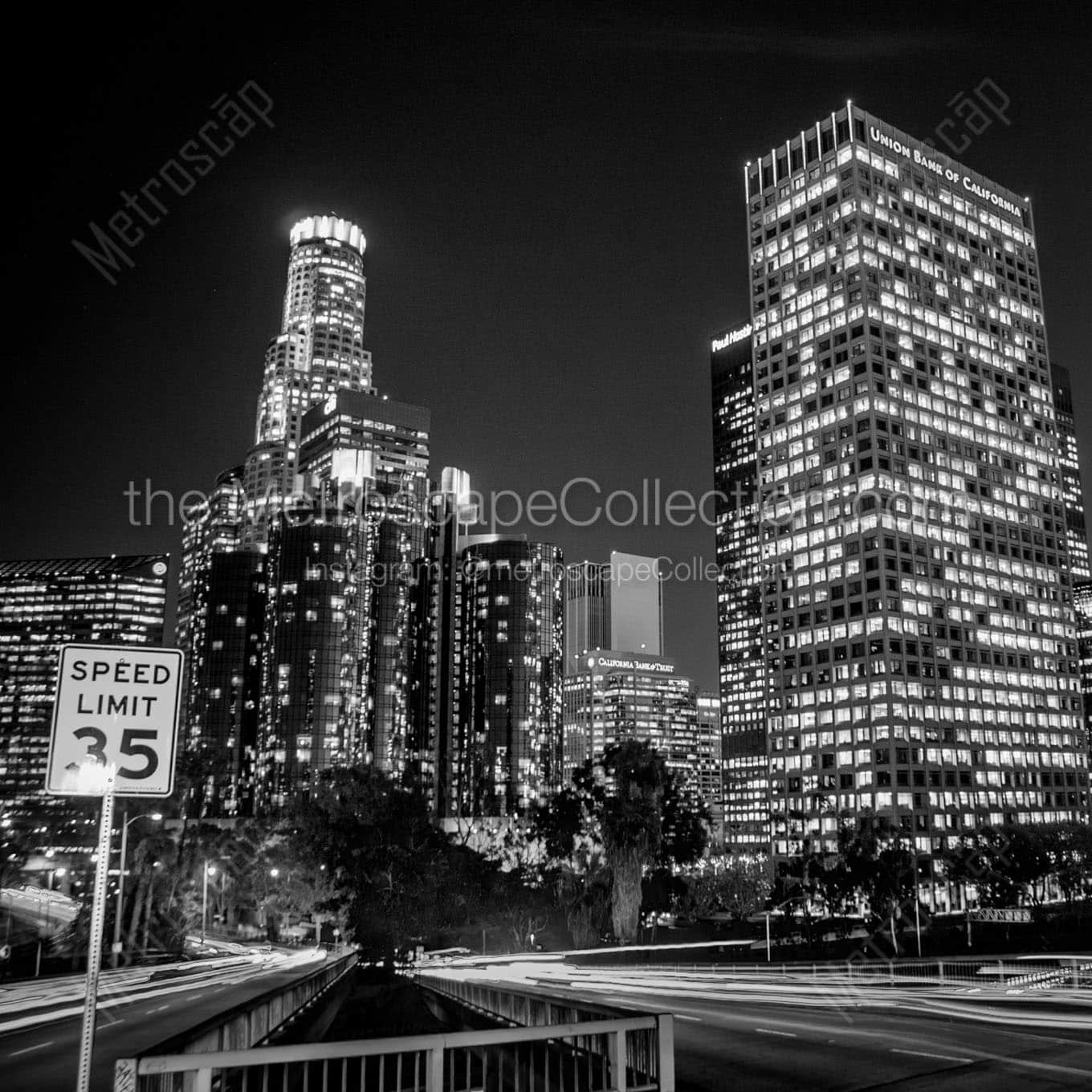 westin bonaventure downtown los angeles Black & White Wall Art