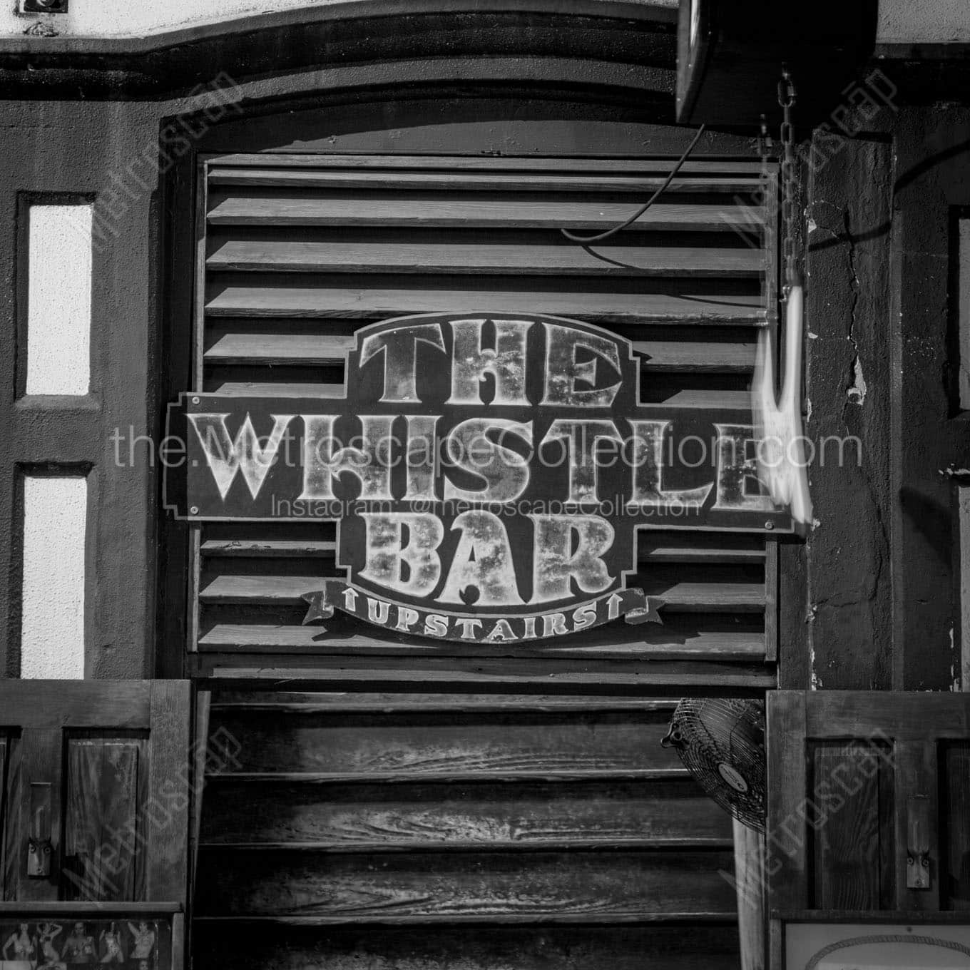 whistle bar sign Black & White Wall Art